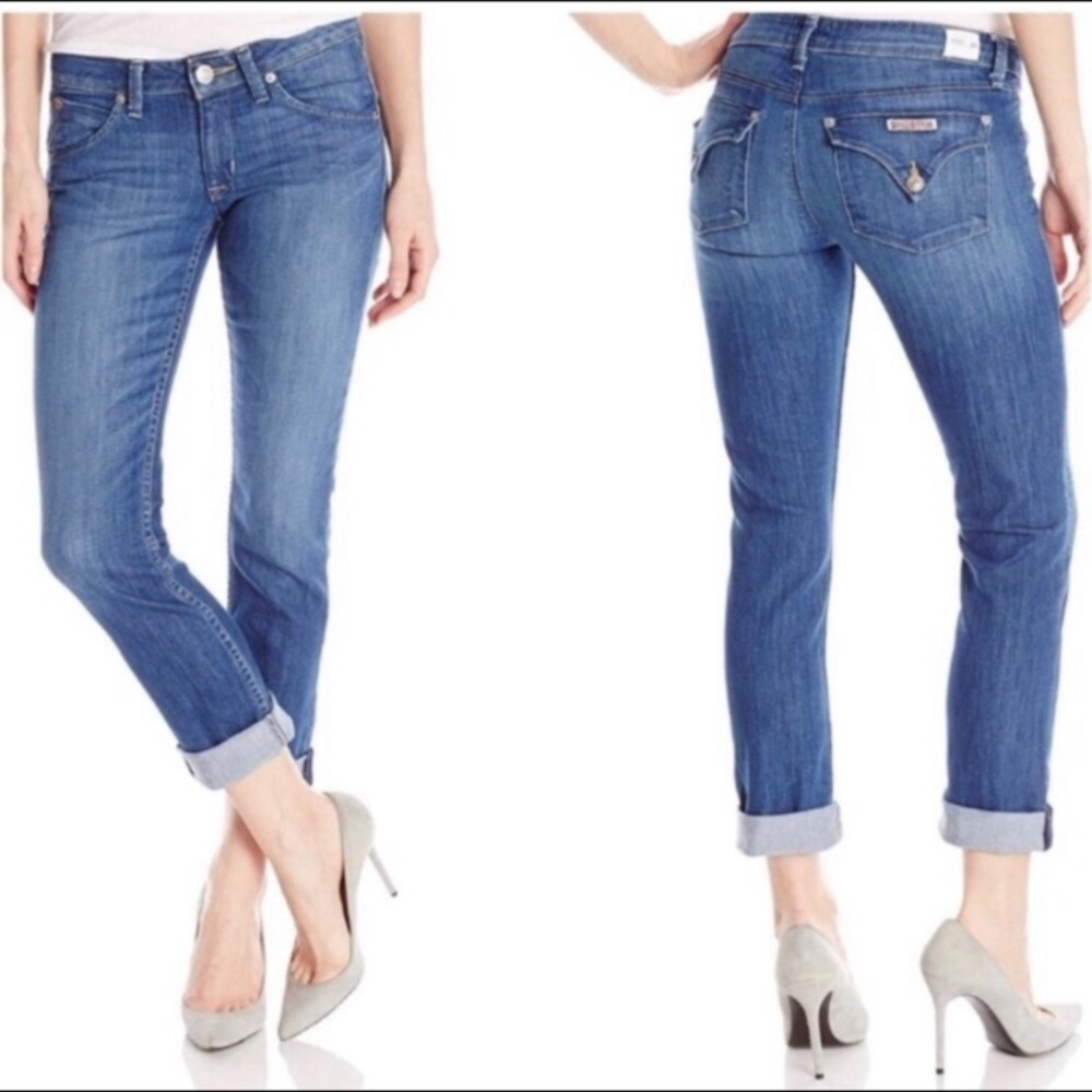 Hudson Jeans Women's Cropped Ankle Straight-Leg in Medium Blue Wash